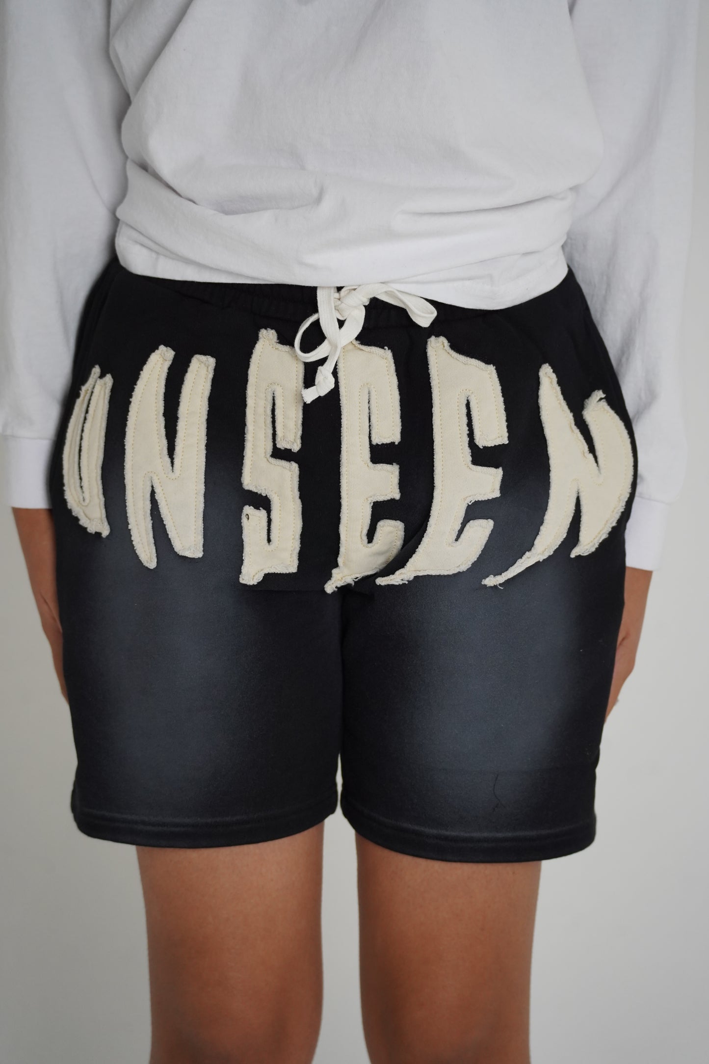 Black Acid Wash Shorts