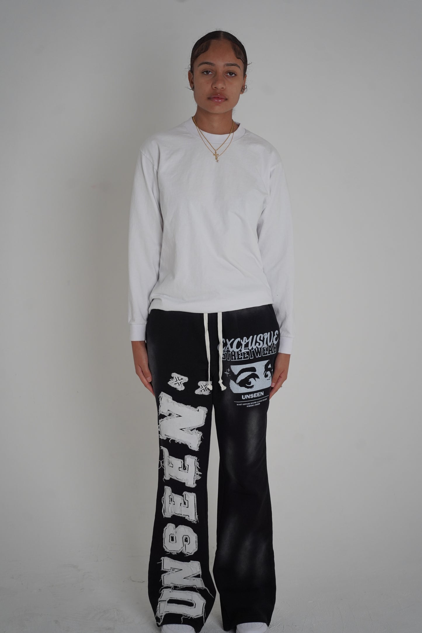 Black Unseen Flared Sweatpants