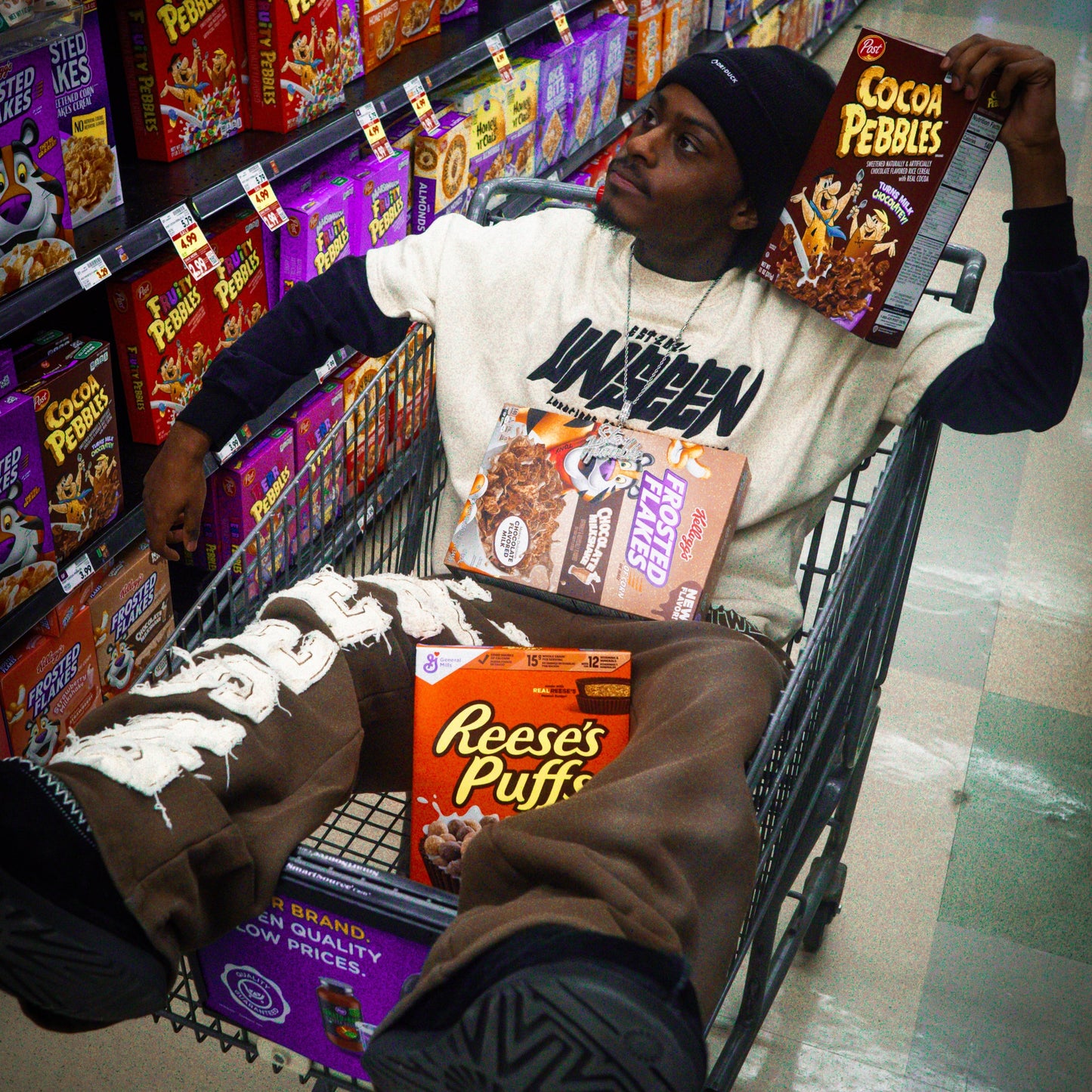 Brown Unseen Flared Sweatpants