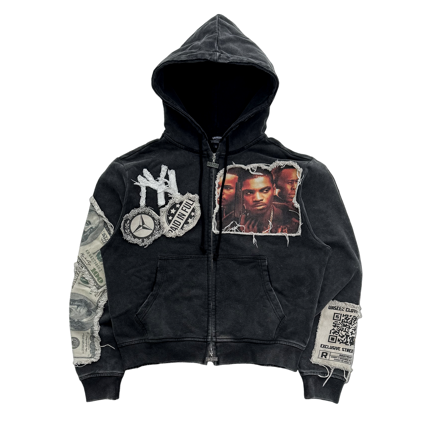 Paid In Full Patchwork Zip Up