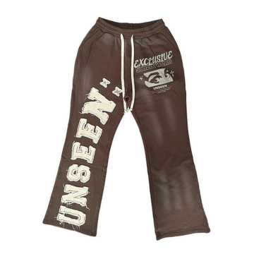 Brown Unseen Flared Sweatpants