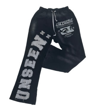 Black Unseen Flared Sweatpants