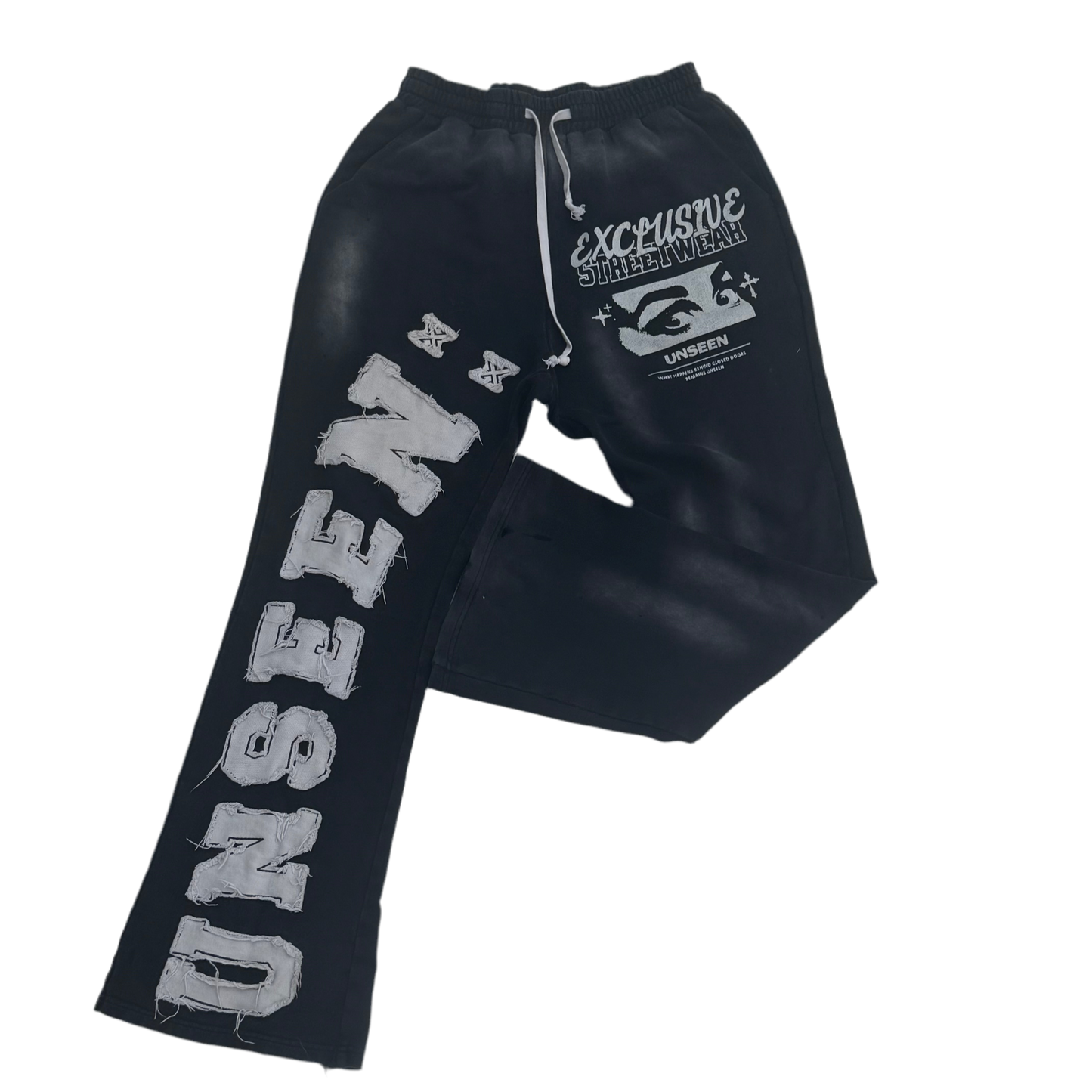 Black Unseen Flared Sweatpants